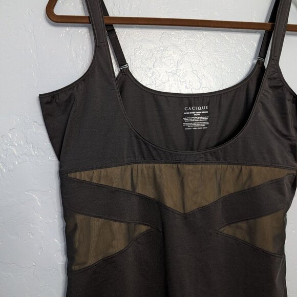 Cacique Open-Bust Thigh Shaper 26/28 Black Nylon Spandex Level 3 Max Contouring - Picture 3 of 12